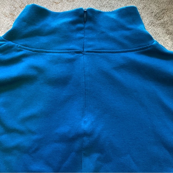 Chico's 100% Pima Cotton Teal Blue Long Sleeve Tunic Top with Mock Turtleneck - Picture 8 of 10